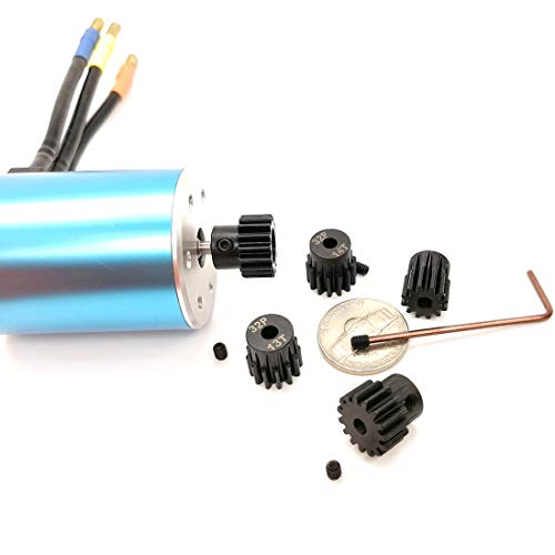 32P Hardened Pinion Gear Set 1/8 Inch Hole 12T 13T 14T 15T 16T With Hex Key (Compatible With 0.8 Metric Pitch) #TOP2