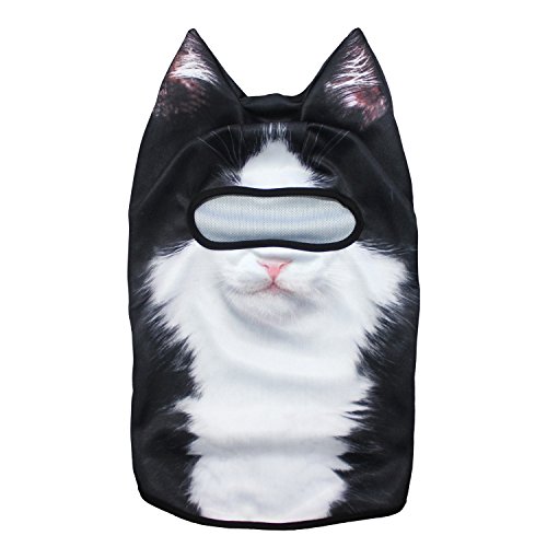 Image of WTACTFUL 3D Animal Ears Balaclava, Breathable Face Mask for Halloween