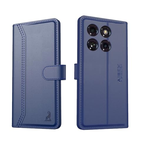 Image of AIBEX Compatible for Motorola Edge 60 Stylus 5G Flip Cover Leather Finish with Magnatic Closure | Inside TPU with Card Pockets | Wallet Stand | Complete Protection Flip Case -Blue