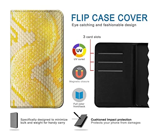 Étui serpent jaune Samsung S26 Plus housse cuir flip imprimé - 4