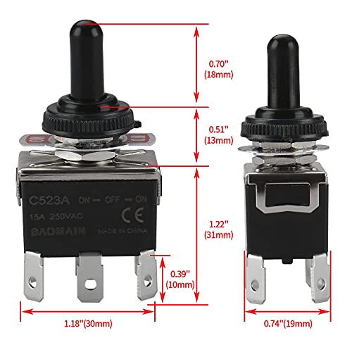 Baomain DPDT 3 Position On/Off/On 6 Pins C-523A Ce Listed thumb #4