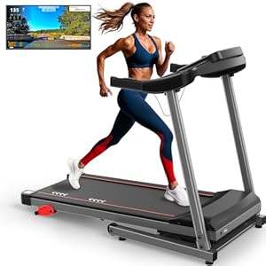CharonFit T300 loopband voor thuis, inklapbaar met helling tot 12 km/h: 2,5 pk-motor, 120 kg draagvermogen, compatibel met app
