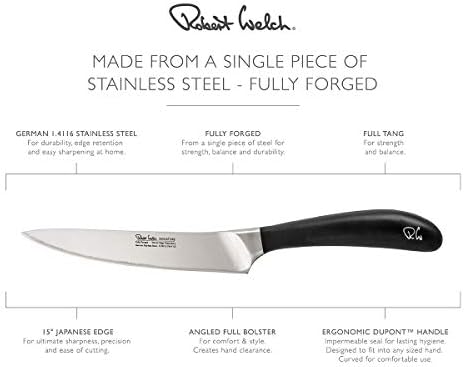 Robert Welch Signature Kitchen Knife 14cm - Multi Award Winning British Design - Crafted from The Finest German 1.4116 Stainless Steel - Suitable for Slicing Fruit and Vegetables.