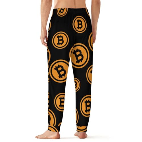 Bitcoin Mens Pajama Pants Lightweight Lounge Classic Long Pants Sleepwear Loungewear Elastic Waistband - Image 3