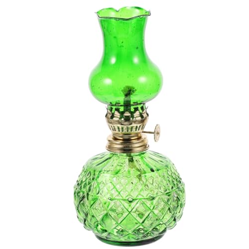 IMIKEYA Lampada a cherosene Vintage In Vetro Retro Lampada A Olio Per Interni Decorativa Lampada A Petrolio Con Design Antivento Pratica Lampada Da Tavolo Per Soggiorno E Campeggio