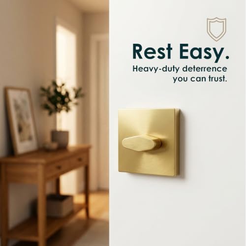 Image of Mega Handles - Prime Deadbolt I Entry Deadbolt Lock - Heavy Duty Square Locking Deadbolt for Left or Right-Handed Doors - Interior /Exterior - Satin Brass