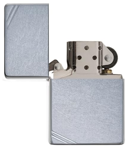 Image of Zippo Street Chrome Vintage with Slashes,Sivler, Pocket Fuel Windproof Premium Lighter (BIS Certified)