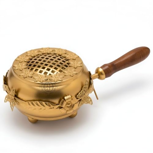 Image of DSH Home Purifying Hand-Loban Incense Burner, Loban Burner with Handle, Dhoop Dhuni Burner Sambrani Dhoop, Resin & Home Office Temple Prayer Butler