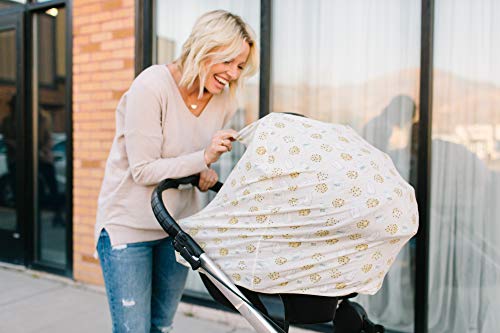 Image of Copper Pearl Nursing Cover for Breastfeeding - Multi-Use Baby Car Seat Canopy, Stroller Shade & Breast Feeding Wrap for Women, Stretchy Breathable Carseat Shawl for Boy or Girl, Chip