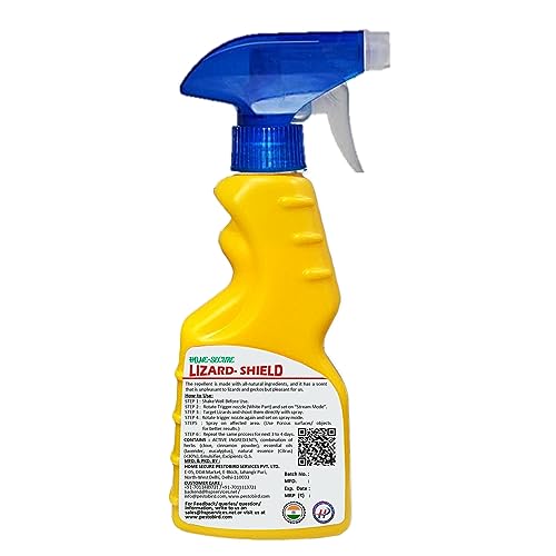 Home-Secure Lizard-Shield Natural Lizard Repellent Spray-280ml | Organic | Chemical-Free | Non-Toxic | 90 Days Protection | Mint Scent