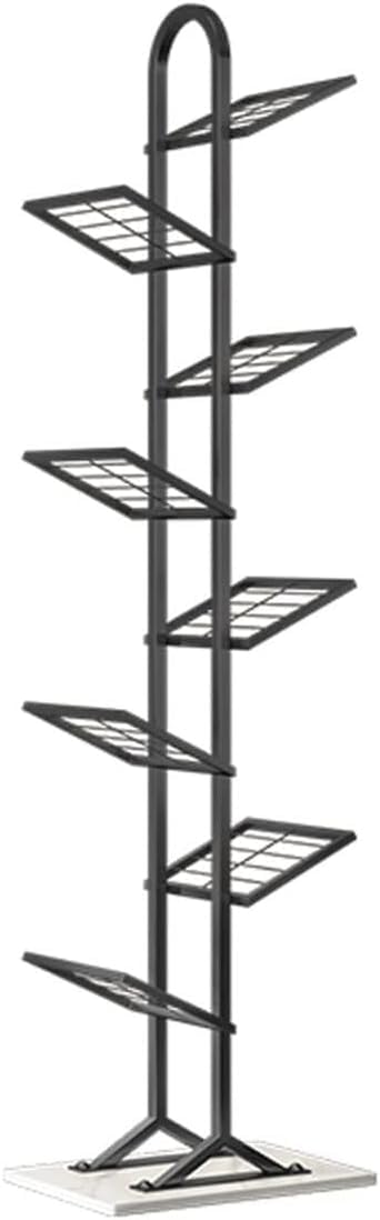 Porte-revues, étagère à Magazines en métal de Style Nordique, bibliothèque Murale créative sur Pied, présentoir de Rangement pour Chambre d'étudiant (Noir, 45 x 24 x 130 cm)