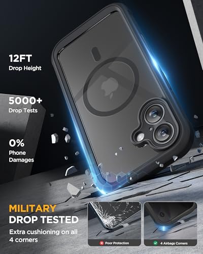 Image of Miracase for iPhone 17 Case with Privacy Screen Protector, Black