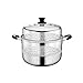 SHUUY Épais vapeur en acier inoxydable Extra Large Steamer Double 2 ménages Couche 3 trois couches de cuisson à la vapeur Cuisinière Cuisinière à gaz (Size : 36CM)