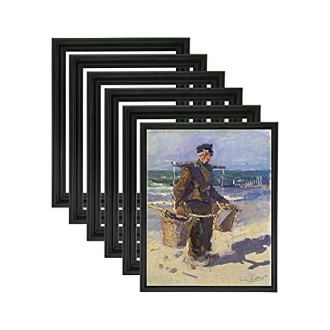 Jerry's Artarama 3/4 Core Floater 6 Pack Frames for Canvas Artwork Display [12x24 - Black] - Perfect for Home Wall Decor, Bedroom Wall Art, Living Room Decor - Wall Art Frame with Floating Effect Cover