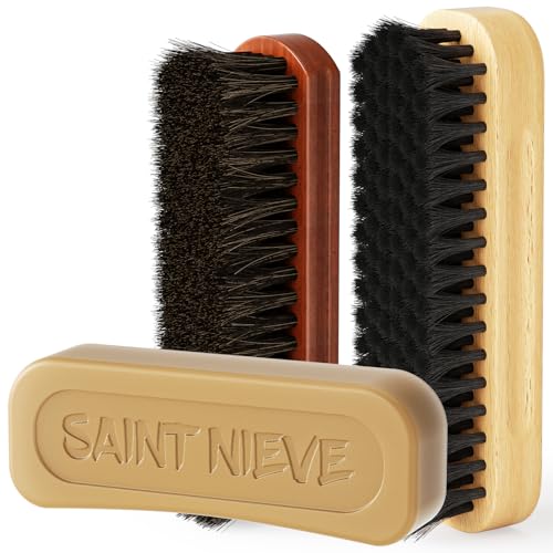 SAINT NIEVE Football Prep Kit - Leather Football Conditioning Set with Beeswax, 2 Brushes (Soft Horsehair & Hard Hog Bristle), for Enhanced Grip & Longevity