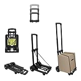 ULTRA COMPACT & FACILE À TRANSPORTER : Replié, ce mini diable pliant mesure seulement 45 cm de haut pour 25 cm de large. Il se glisse dans un petit coffre, un placard ou même derrière une porte. Idéal quand on veut un outil utile.