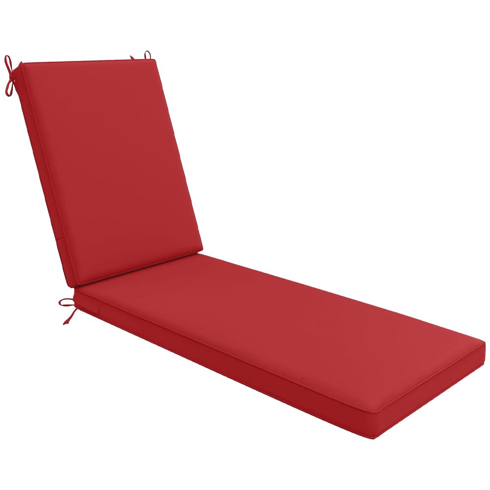EXZFW Sun Lounger Cushion, Recliner Chair Cushio n, Sunbed Cushions for Sun Loungers, Sunbed Mattress, Sun Lounger Mattress, Garden Patio Beach Cushions for Sun Lounger,Red 50,178x59x10cm