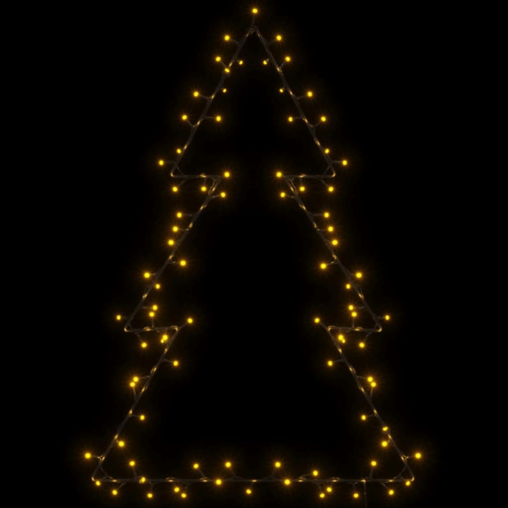 Weihnachtsbeleuchtung Weihnachtsbaum-Silhouette mit 115 LEDs, 63x90 cm Kunststoff, USB betrieben, 8 Lichteffekte, warmweiß, Innenraumdeko für Fenster, Wand, Advent, Festtag, Garten, Balkon