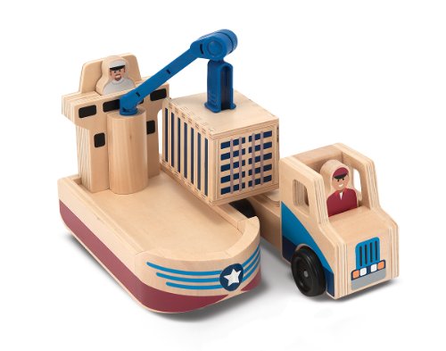 Melissa & Doug Whittle World - Cargo Ship & Truck Set