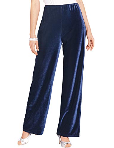 Chums | Ladies | Women's Velour Trousers | Elegance and Comfort with Straight Leg Styling | Navy