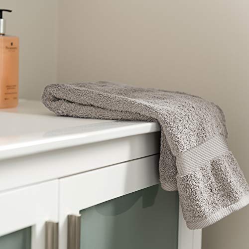 Joluzzy Hand Towels For Bathroom Set, (20 X 30 Inches) 100% Long-Staple Cotton - Extreme Soft/Plush/Thick - High Absorbent - Luxury Hotel Quality - Silver-Gray Hand Towel/Hair Towel - Set Of 2 #TOP4