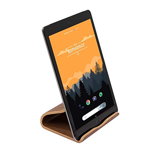 TerraTec 219731 Real Wood Smartphone and Tablet Stand, Brown