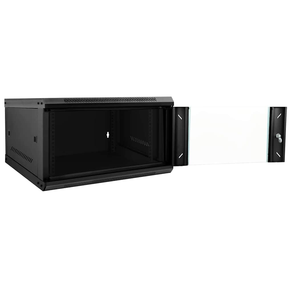 Armadio da parete per tecnologia di rete, 53 x 60 x 30 cm, in acciaio con porta in vetro, armadietto server IT con serratura, per ufficio e rete domestica
