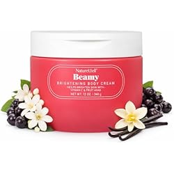 NATURE WELL Beamy Brightening & Moisturizing Body Cream, Lightweight & Quick-Absorbing Formula to Help Improve Tone & Texture, Scented with Black Currant, Jasmine & Vanilla Woods,12 Oz