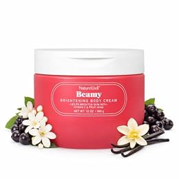 NATURE WELL Beamy Brightening & Moisturizing Body Cream, Lightweight & Quick-Absorbing Formula to Help Improve Tone & Texture, Scented with Black Currant, Jasmine & Vanilla Woods,12 Oz