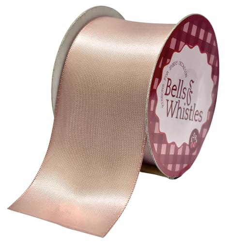 Image of Bells and Whistles Satin Christmas Ribbon (Length: 10 Yards Width: 2 inch) (Antique Mauve)