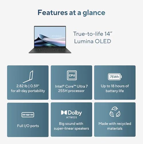 ASUS Zenbook 14 Laptop OLED táctil 16GB 2TB SSD Intel i7 miniatura 4