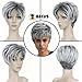 BECUS Gray Pixie Cut Wig – Short Wigs for Women Synthetic, Natural Looking Layered Grey Wig, Easy Wear Pixie Cut Wig for White Women Halloween & Cosplay Daily Use