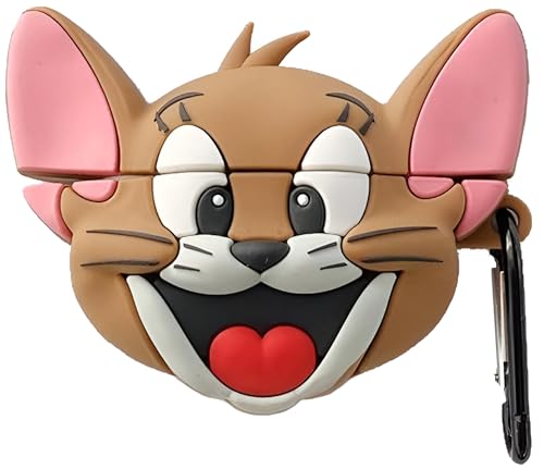 Image of New Cute Soft Silicone Case Compatible with Apple AirPods 4 Generation (2024) Full 360 Protection Dust-Proof Shockproof Case Cover with Hook (Cover Only) (Mouse)