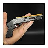 Rubber Band Gun Toy-Mini Metal Rubber Launcher Eight Bursts of Rubber Toy Shotgun Children's Gift Model Ornaments Indoor Decompression Toys (Shotgun)