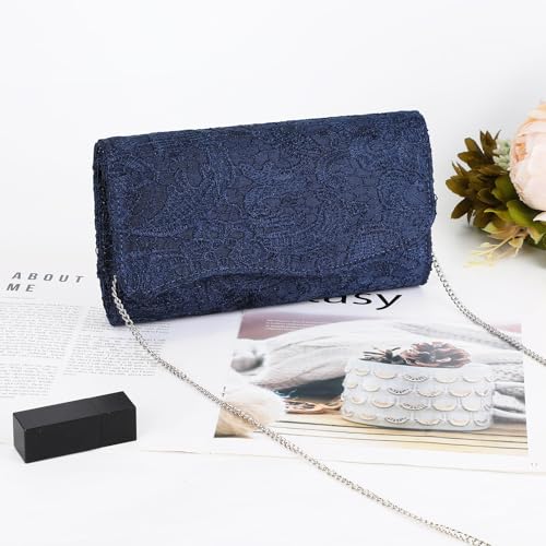Image of UBORSE Evening Bag Lace Clutch Purse for Women Formal Elegant Envelope Wedding Party Cocktail Crossbody Shoulder Bag