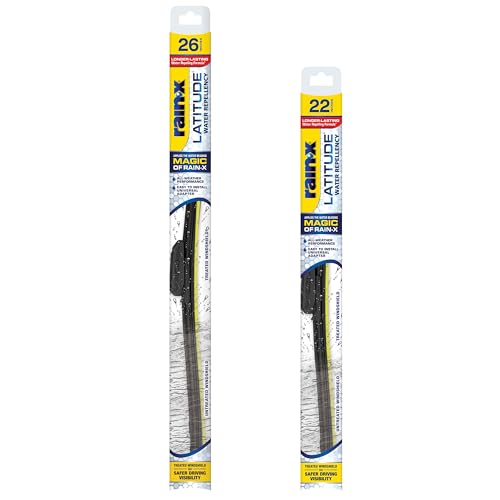 Image of Rain-X 810237 Repellency Water Repellent Wiper Blades, 26 inch & 22 inch Windshield Wipers, All Weather Streak-Free for Enhanced Visibility w / Water Repellency Formula