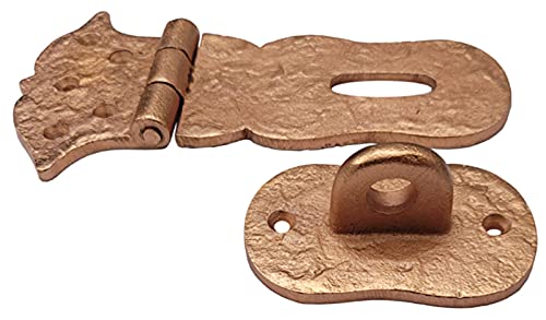 Image of Adonai Hardware inchParan inch Heavy Duty Cast Iron Safety Hasp and Staple (6 inch x 2 Pack, Copper Finish) for Vintage Pirates Treasure Chest, Trunks, Wooden Jewelry Box, Cases, Furniture and Sheds