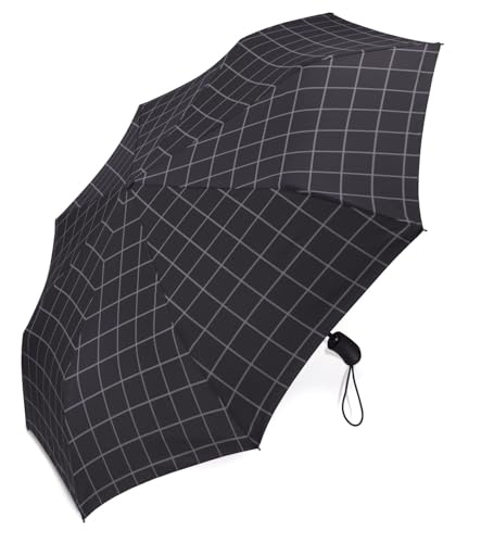 Esprit Męski parasol kieszonkowy Easymatic automatyczne otwieranie i zamykanie Gents, czarny (Check Black), 100 cm