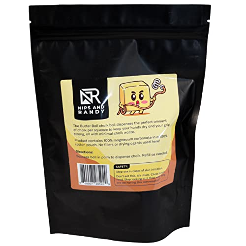Nips And Randy | Refillable Chalk Ball | Butter Ball | 2.3 Oz | Bouldering | Rock Climbing | Grip Chalk | Weightlifting | Bodybuilding | Gymnastics #TOP2