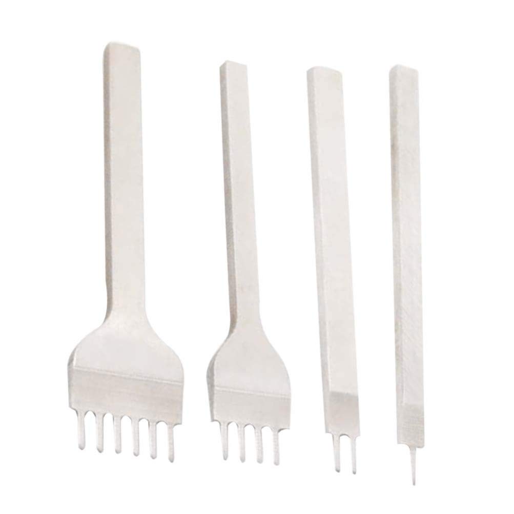 4pcs Diamond Chisel DIY Prong Hole Punch Kit Leather Craft Tool