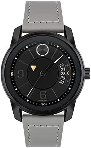 Bold 3600695 Reloj de pulsera de piel gris con esfera negra Trend Verso para hombre de 42 mm, Negro -, Moderno