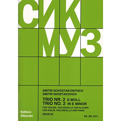 Partition Trio 2 E-moll Op 67 de Chostakovitch pour violon violoncelle et piano