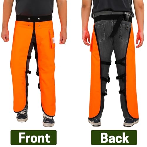 ZELARMAN Chainsaw Chaps Apron 8-Layer Wrap for Men/Women Loggers Forest Workers Protective Chain Saw Pants Adjustable - Thumbnail 3
