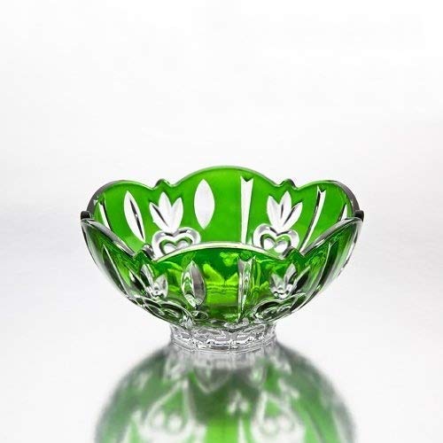 STUDIO SILVERSMITHS Fine Crystal Accent Bowl, Green