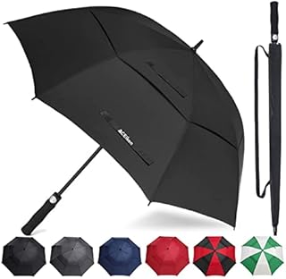 ACEIken Golf Umbrella Windproof Large 62 Inch, Double Canopy Vented, Automatic Open, Extra Large Oversized,Sun Protection Ultra Rain & Wind Resistant Stick Umbrellas, Black