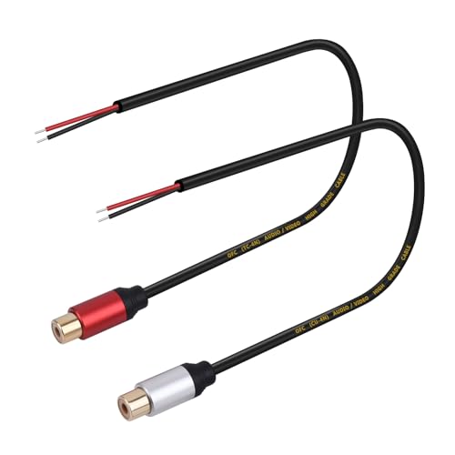 Paquete de 2 cables de altavoz RCA hembra a cable desnudo para reparación de audio 2