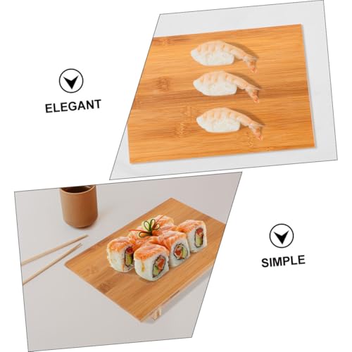 Platos para sushi de bambú estilo japonés 2 piezas miniatura 4