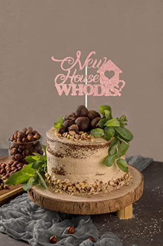 New Home Who Dis ? Cake Topper, Welcome Back Cake Topper For Welcome Home Party Cake Decor Back To School - Retirement - New House - Housewarming - Classroom Party Cake Supplies Rose Gold #TOP3