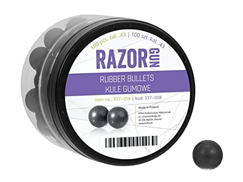 Airsoft Paintball RazorGun Gummikugeln 43 kal.43 100 Stück für M&P9c TPM1 PPQ Umarex T4E Rubberballs Gummikugeln für Paintball und Luftgewehre