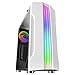 Mars Gaming MCKW, Caja PC ATX, Triple Franja LED, Ventilador Trasero 12cm, Blanco